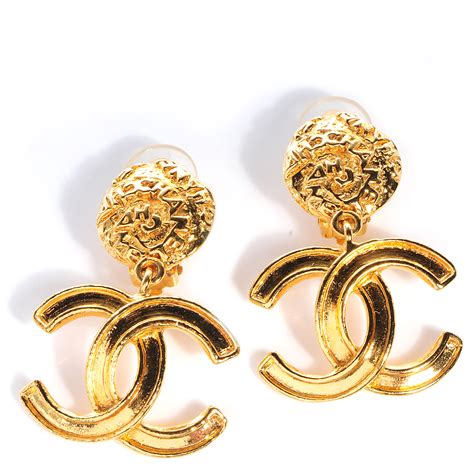 earrings chanel gold|Chanel inspired gold earrings.